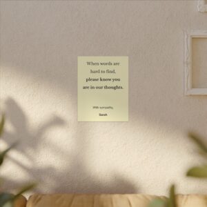 A Thoughtful Sympathy Canvas Print (Personalized)